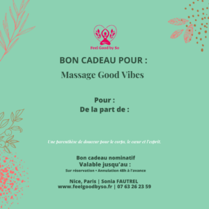Bon cadeau Massage Good Vibes