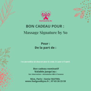Bon cadeau Massage Signature by So