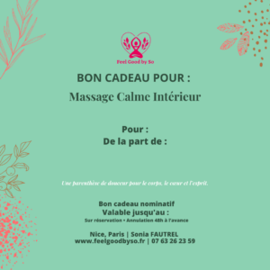 Bon cadeau Massage Calme Intérieur